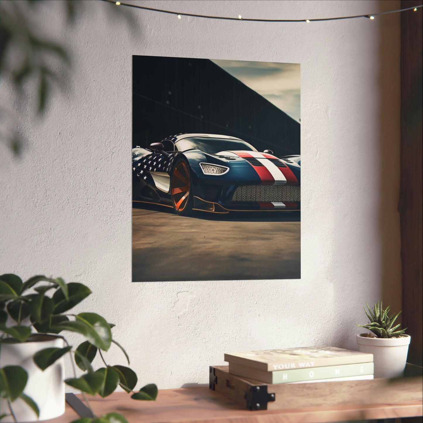 Premium Matte Vertical Posters Bugatti Flag American 2