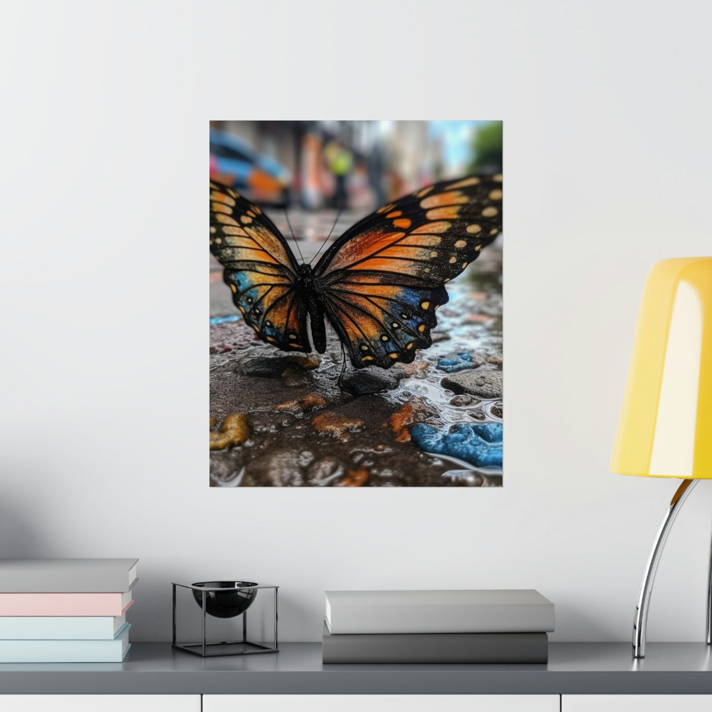 Premium Matte Vertical Posters Water Butterfly Street 4