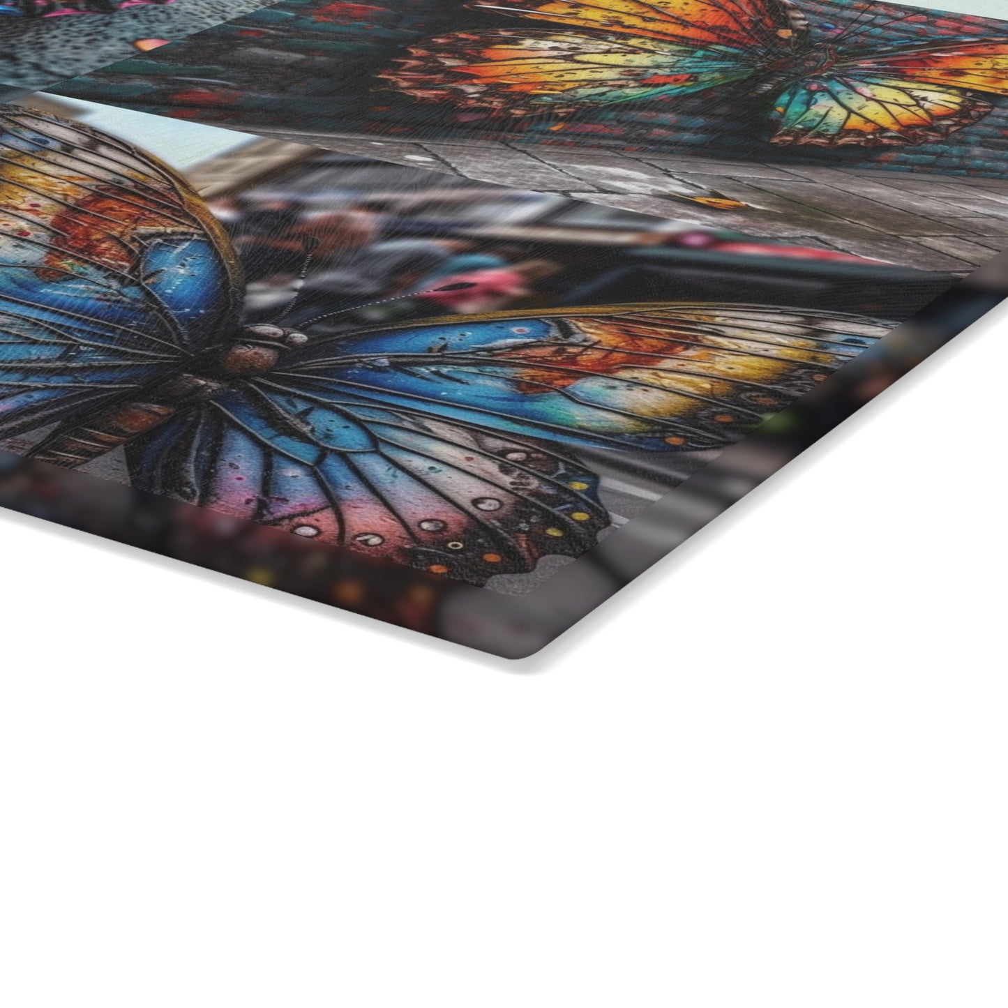 Glass Cutting Board Liquid Street Butterfly 5