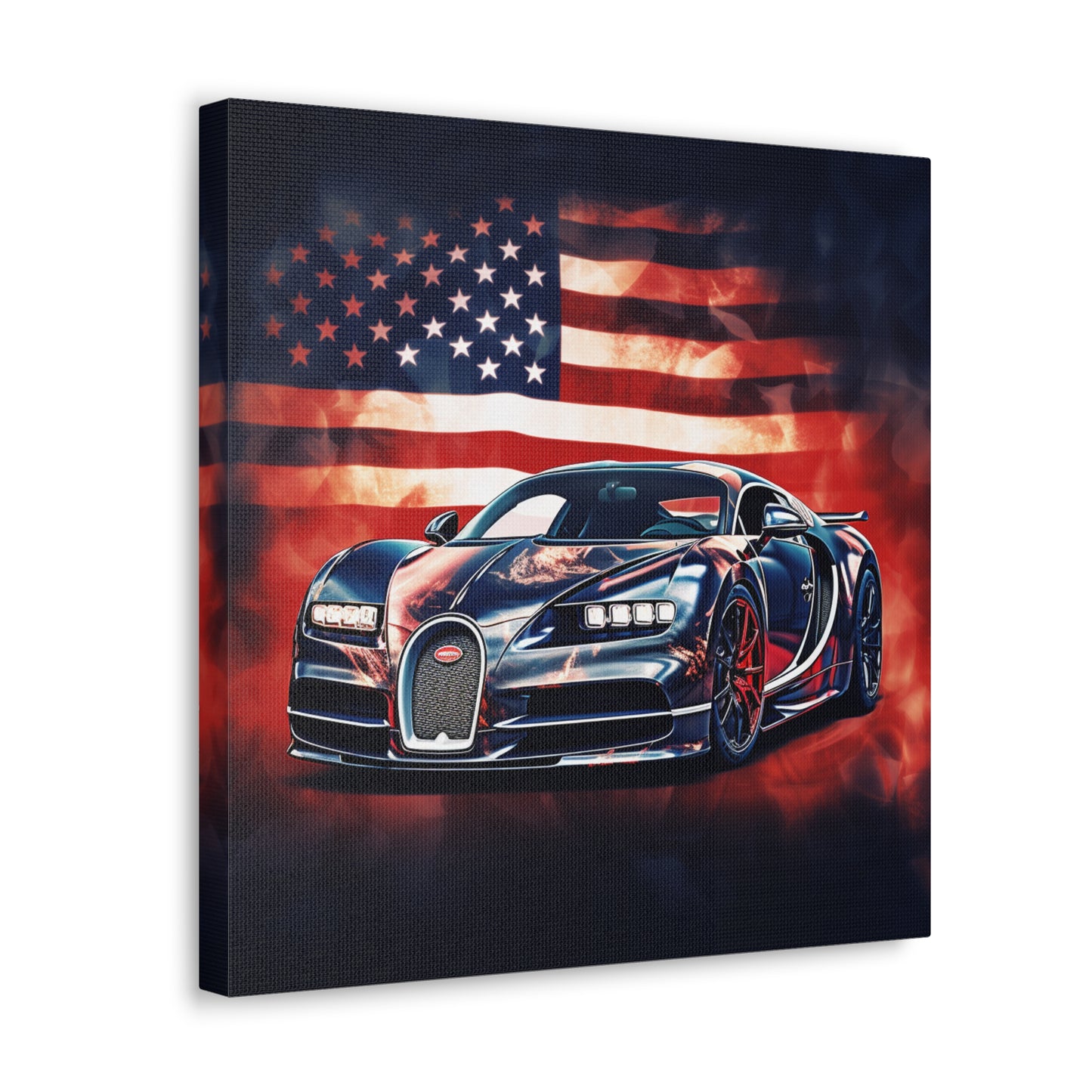 Canvas Gallery Wraps Abstract American Flag Background Bugatti 4