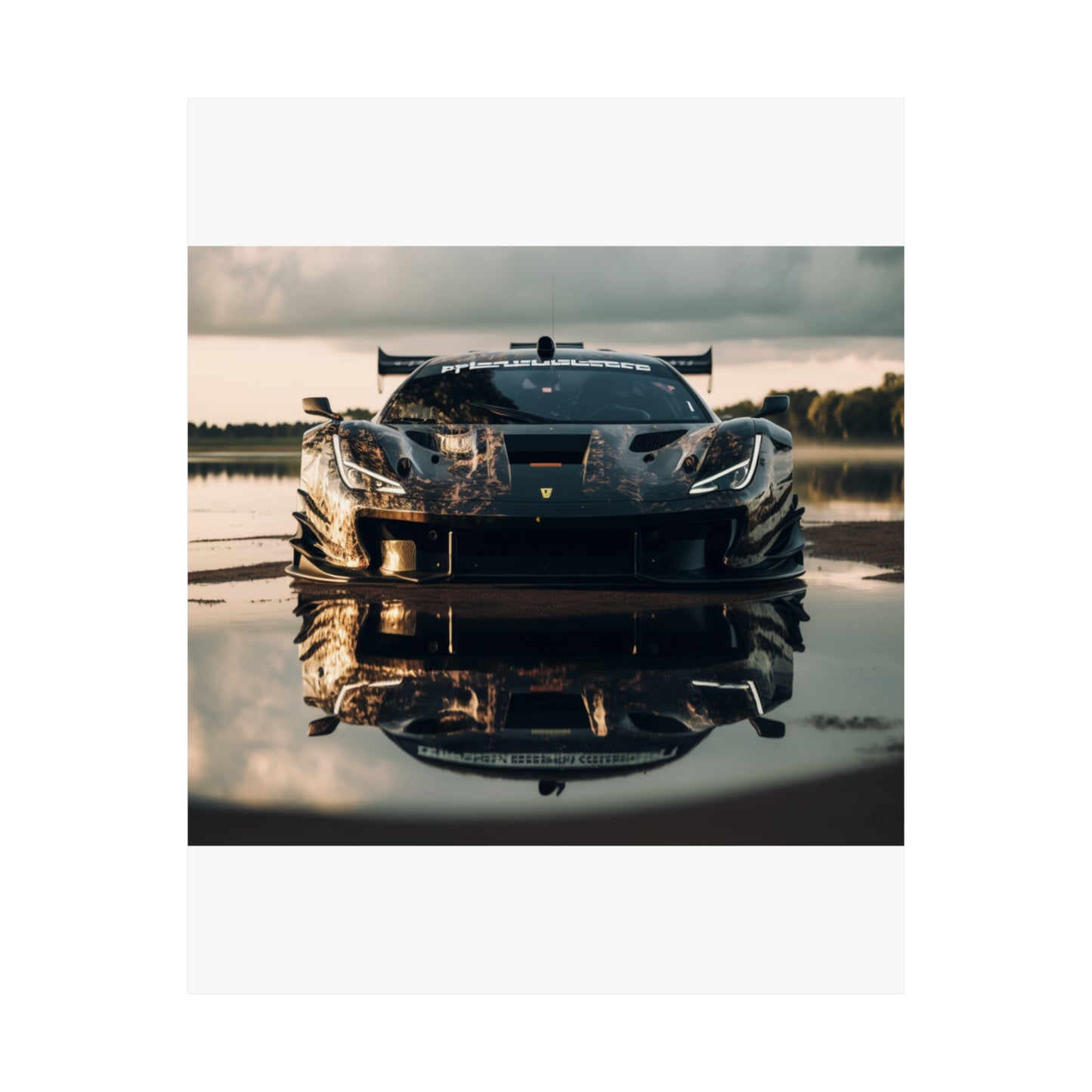 Premium Matte Vertical Posters Ferrari Lake 3