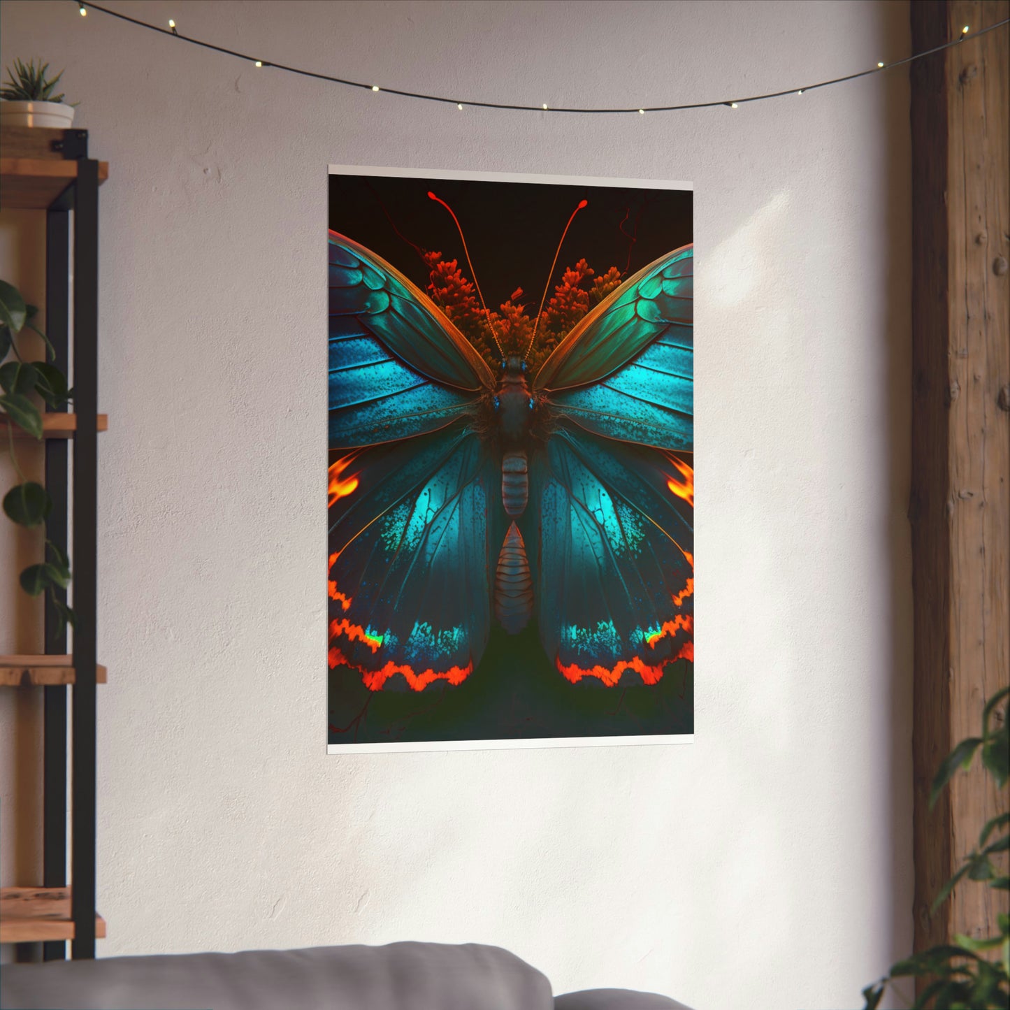 Premium Matte Vertical Posters Neon Butterfly Flair 3