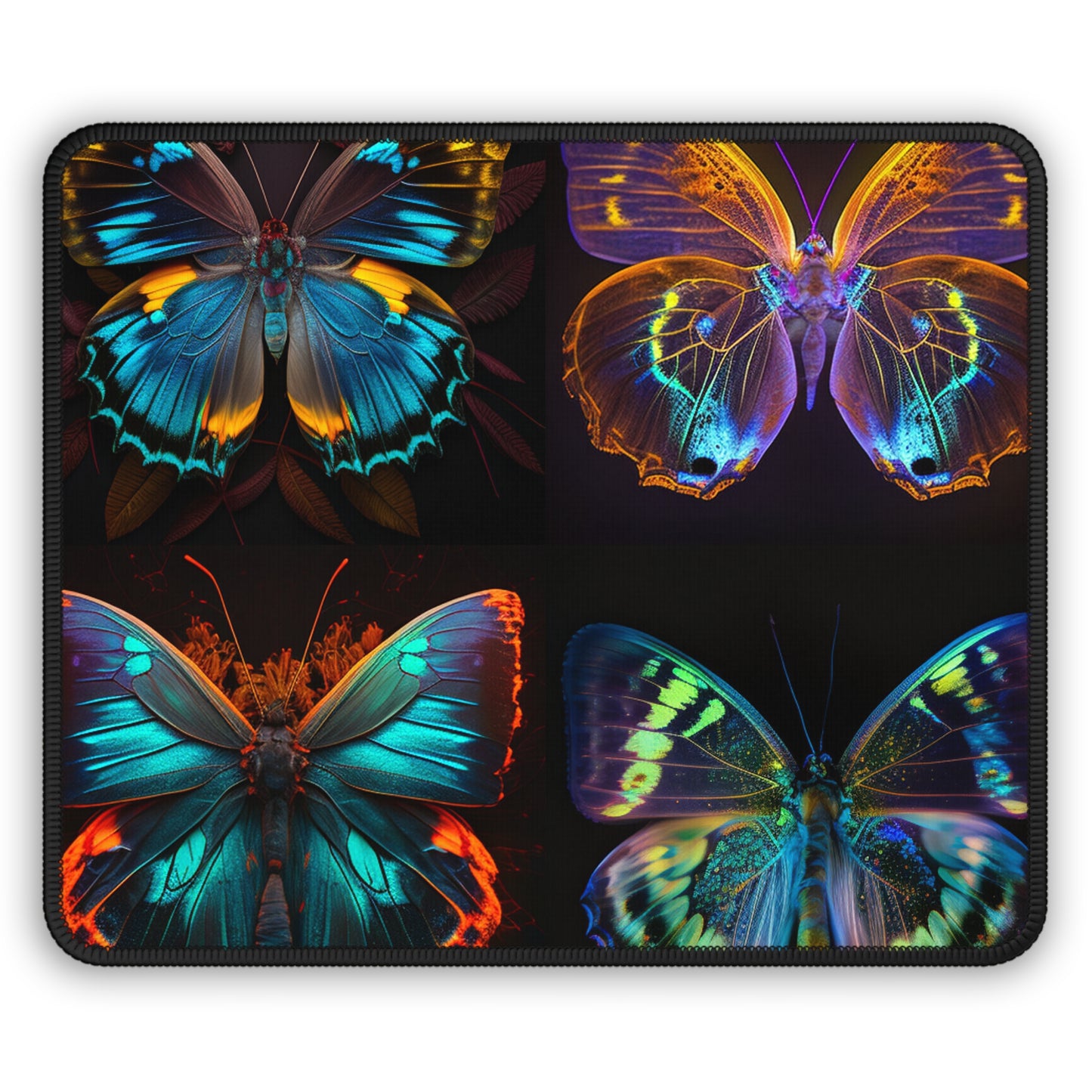 Gaming Mouse Pad  Neon Butterfly Flair 5