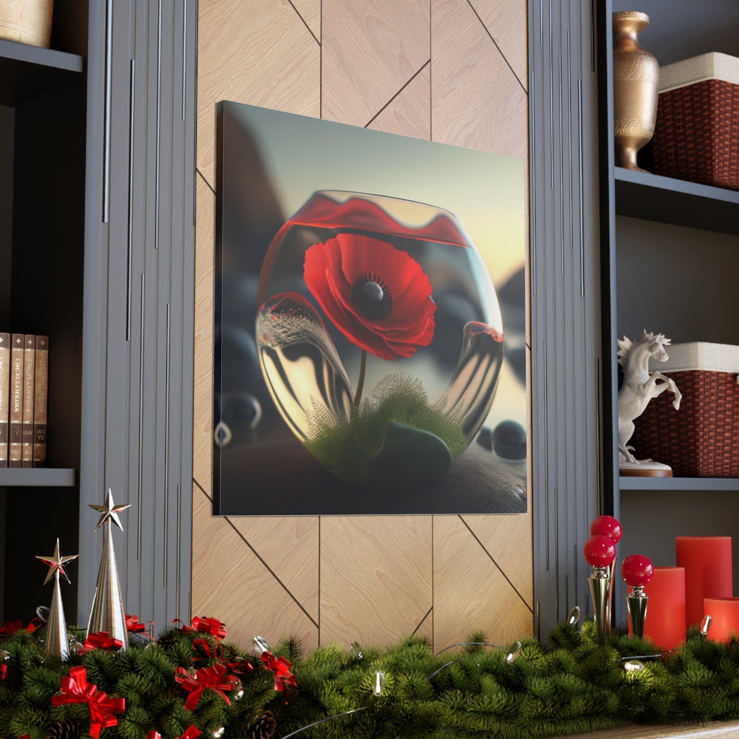 Canvas Gallery Wraps Red Anemone in a Vase 3