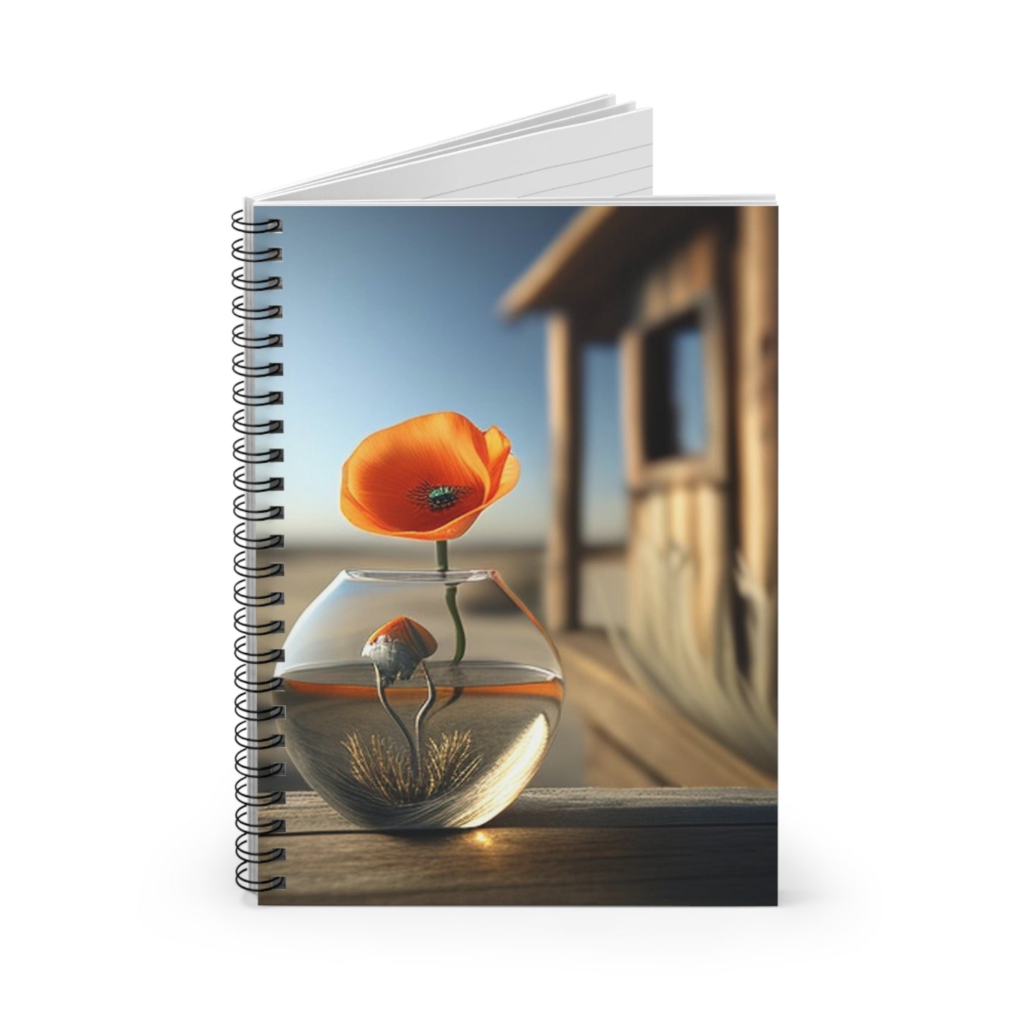 Spiral Notebook - Ruled Line Orange Poppy in a Vase 1