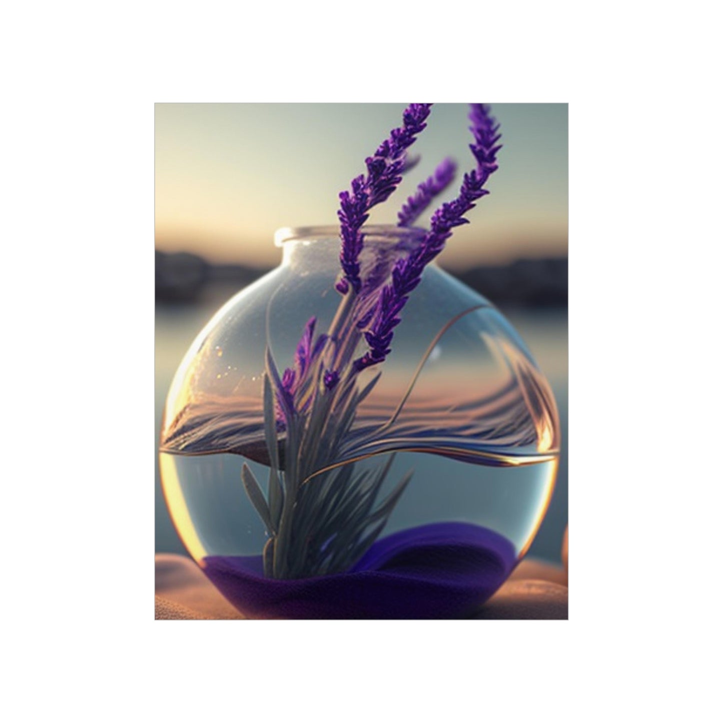 Premium Matte Vertical Posters Lavender in a vase 3