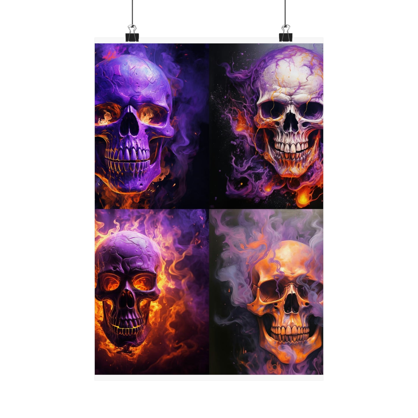 Premium Matte Vertical Posters Skull Flames 5