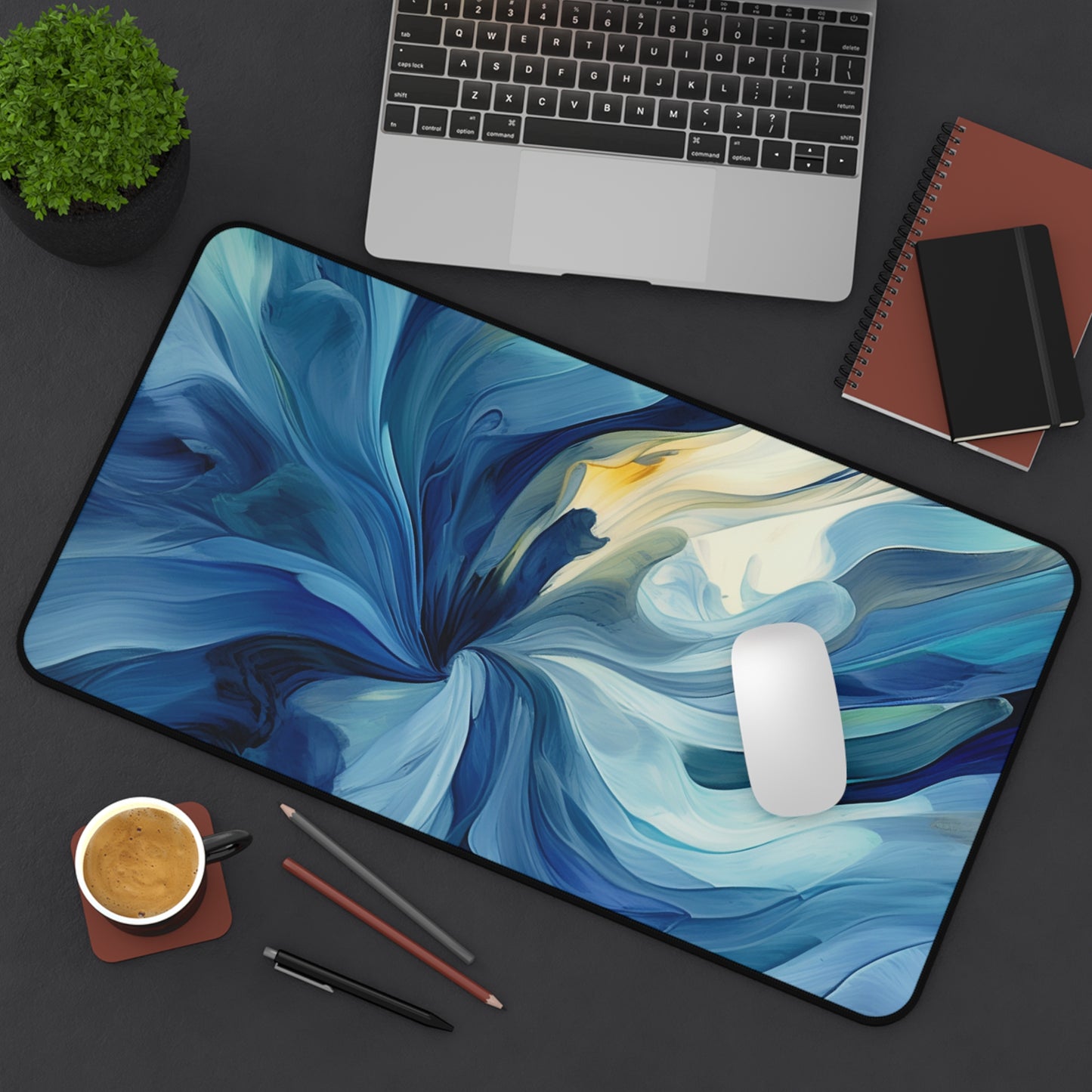 Desk Mat Blue Tluip Abstract 4