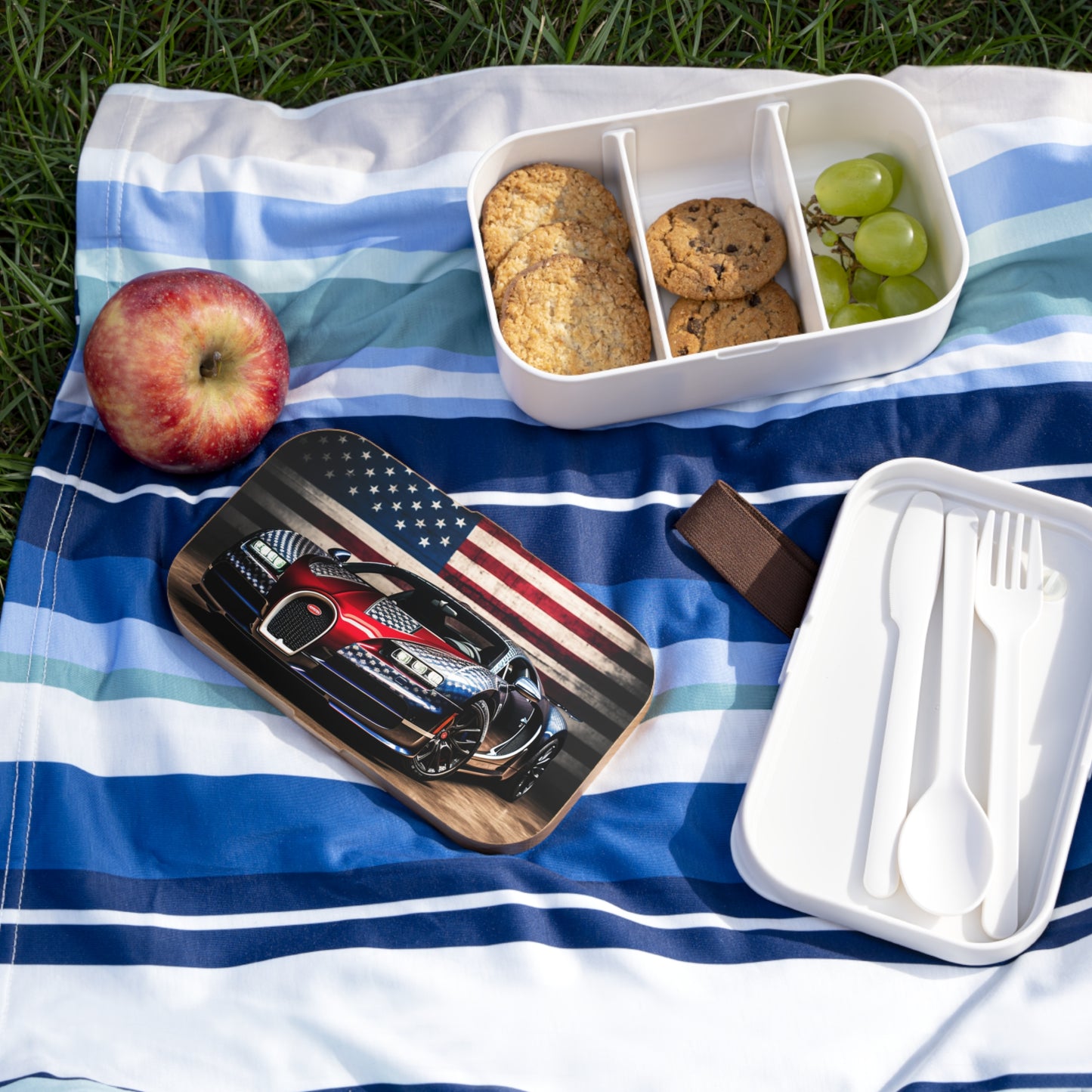 Bento Lunch Box Bugatti American Flag 1