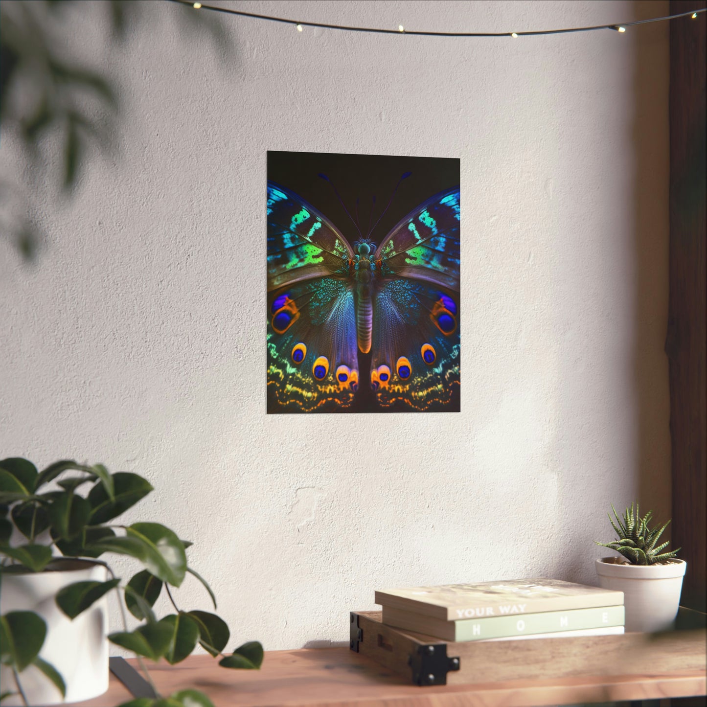 Premium Matte Vertical Posters Neon Hue Butterfly 3