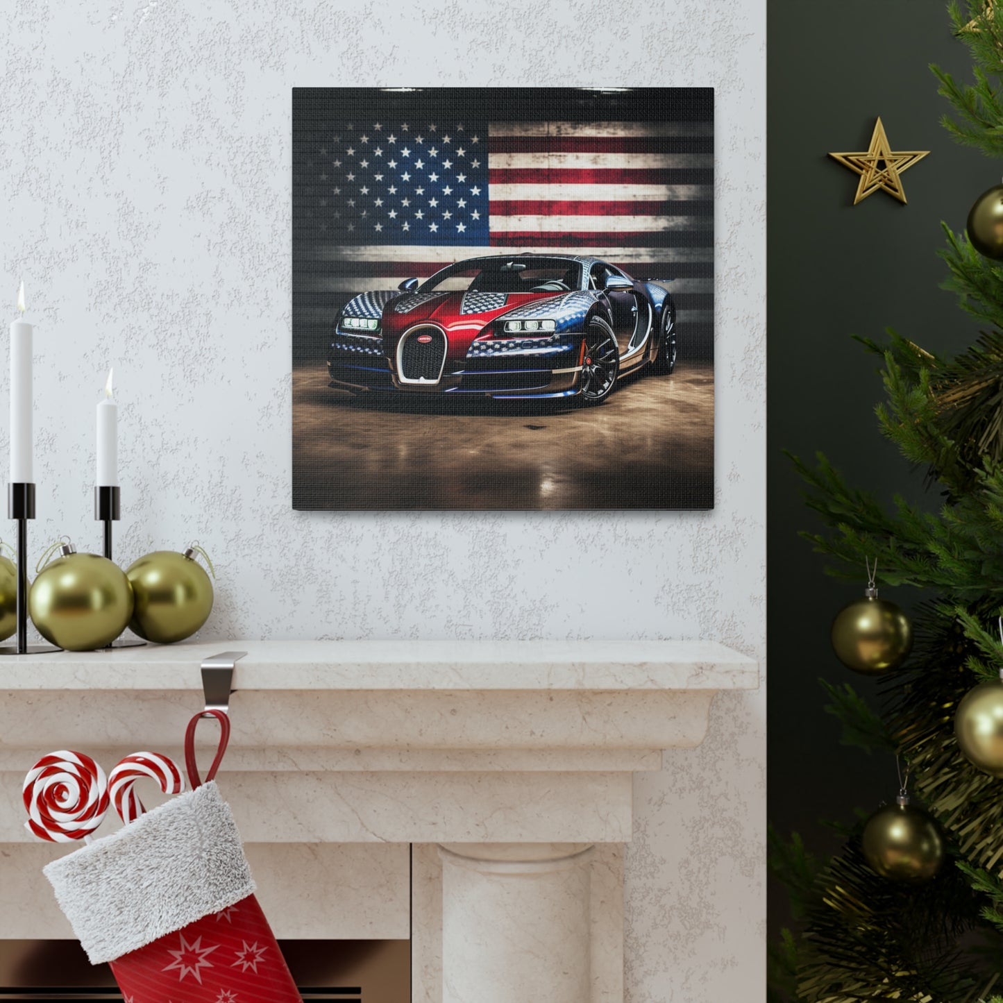 Canvas Gallery Wraps Bugatti American Flag 1