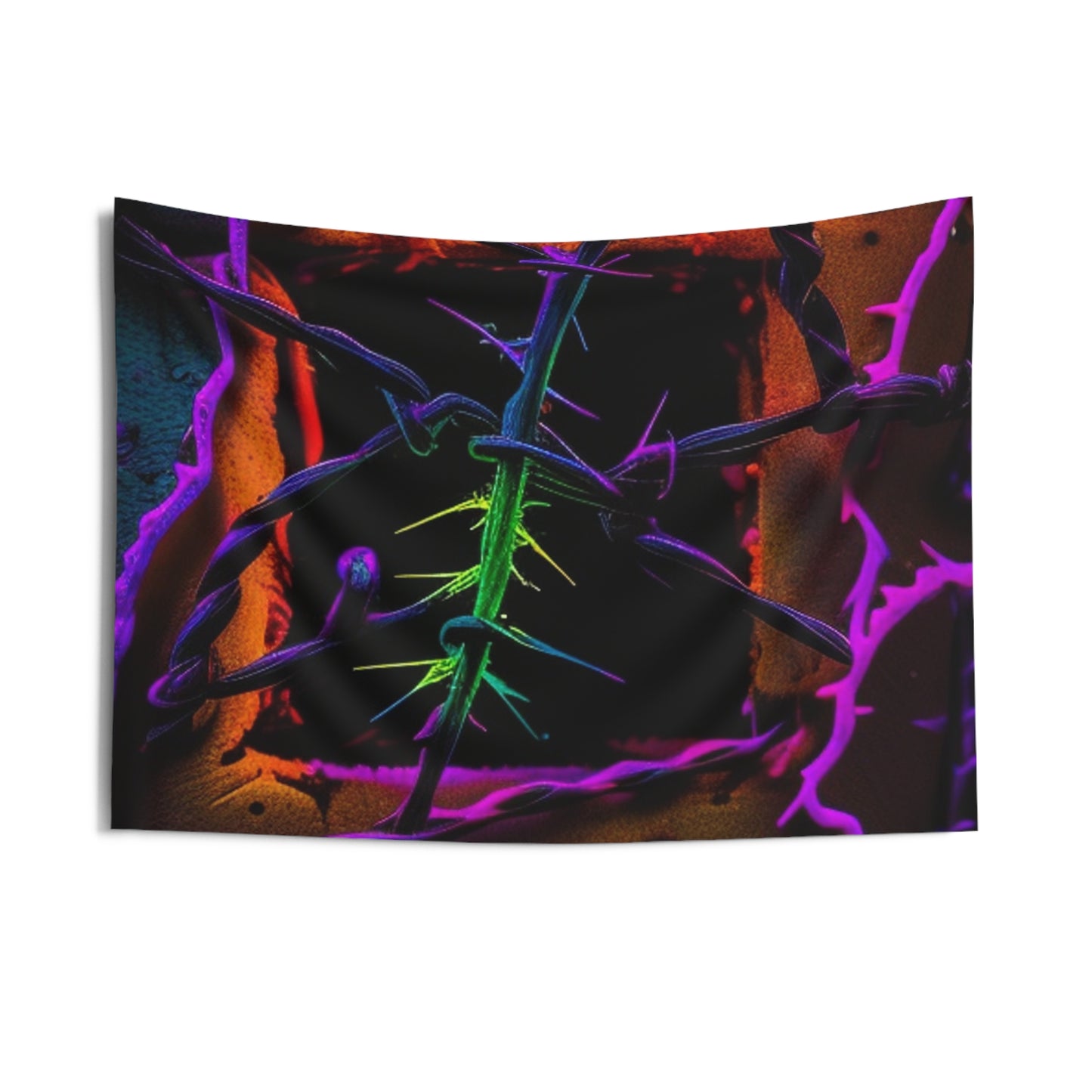 Indoor Wall Tapestries Macro Neon Barbs 1