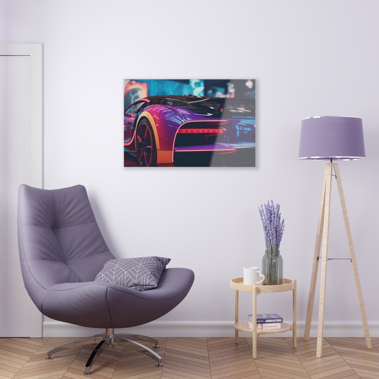 Acrylic Prints Hyper Bugatti Neon Chiron 3