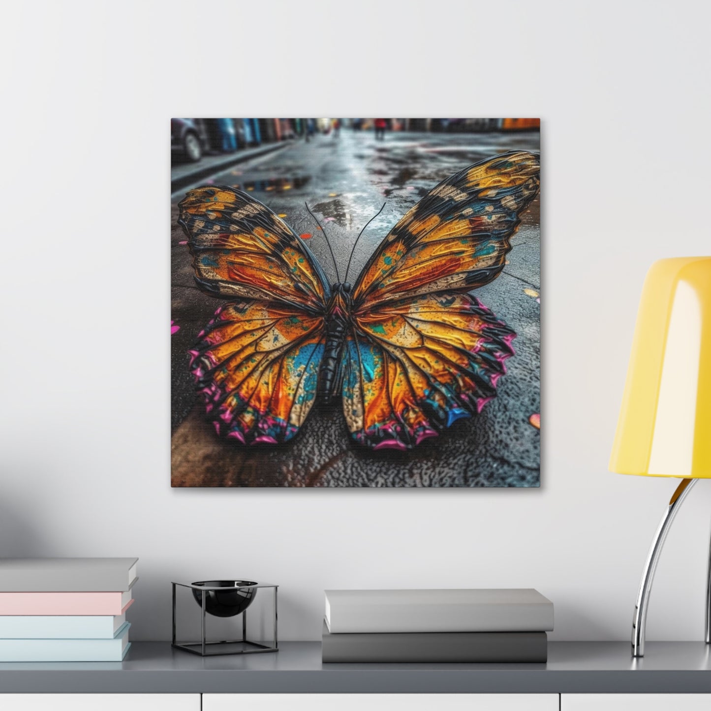 Canvas Gallery Wraps Liquid Street Butterfly 1