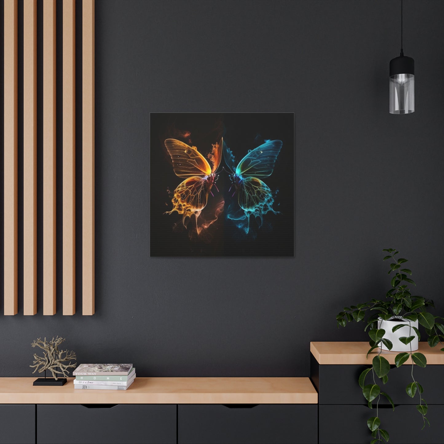 Canvas Gallery Wraps Kiss Neon Butterfly 1