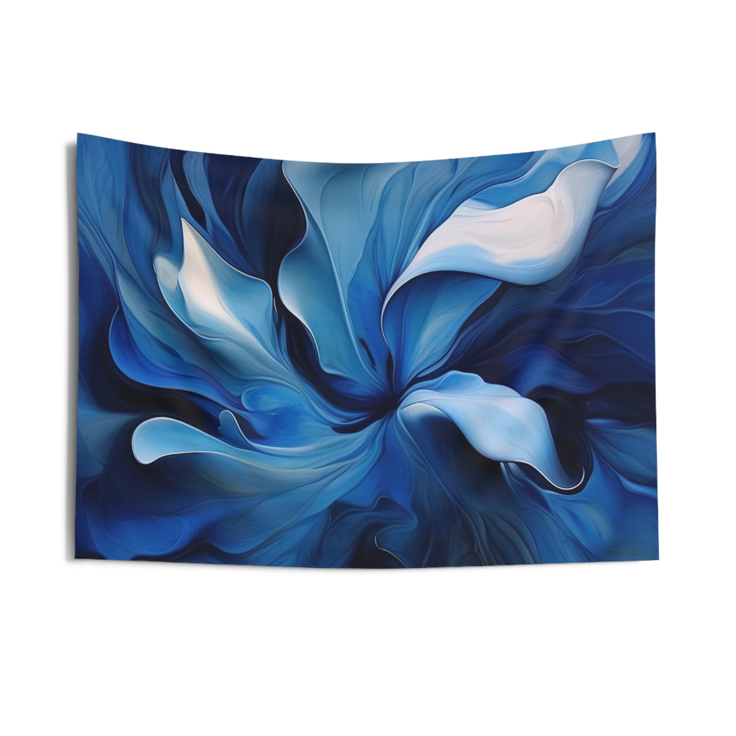 Indoor Wall Tapestries Abstract Blue Tulip 4