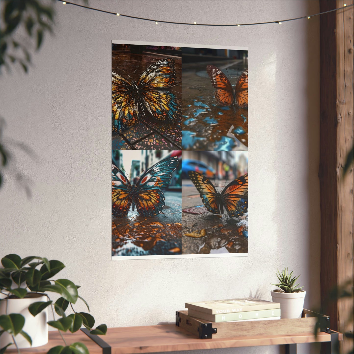 Premium Matte Vertical Posters Water Butterfly Street 5