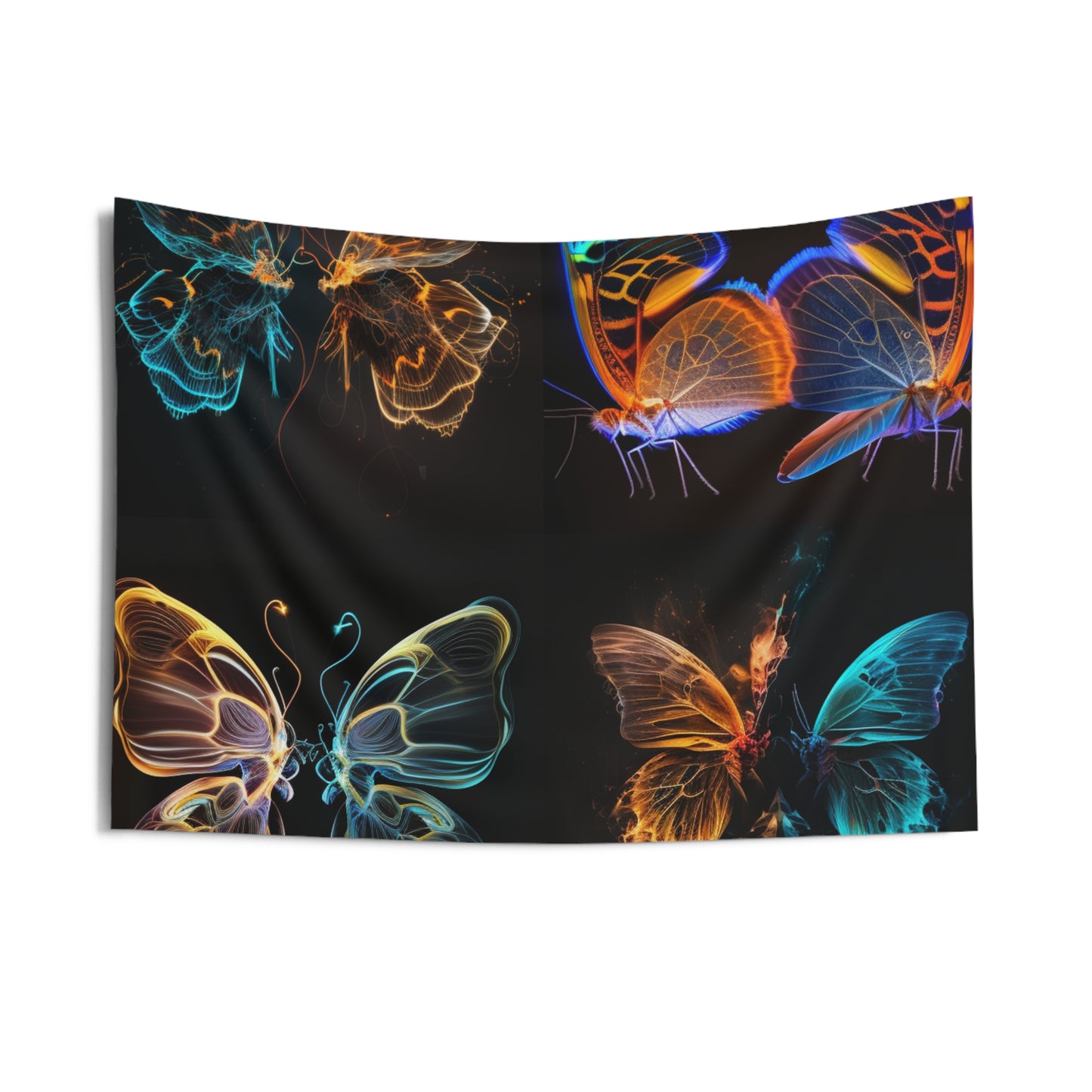 Indoor Wall Tapestries Neon Glo Butterfly 5