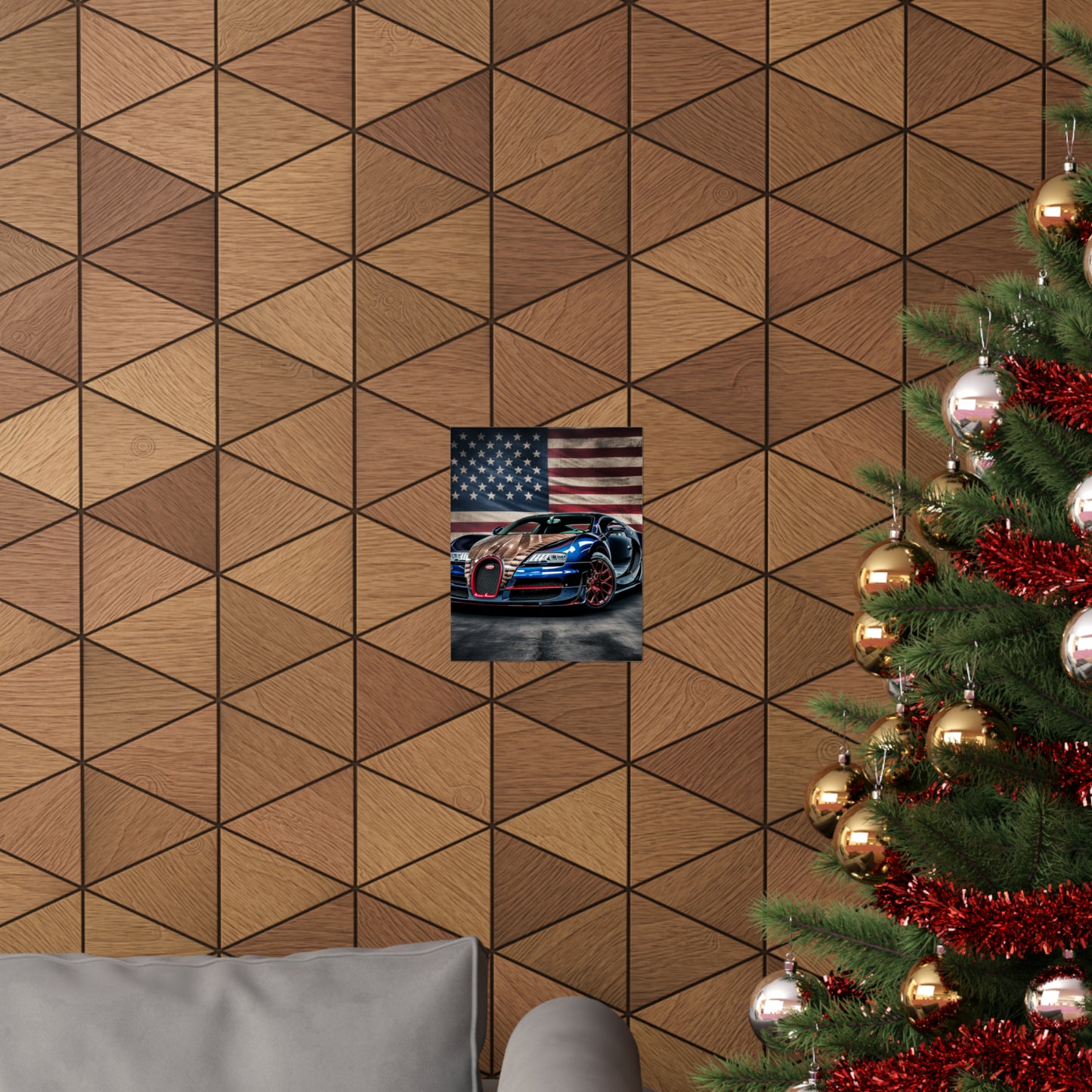 Premium Matte Vertical Posters Bugatti American Flag 4