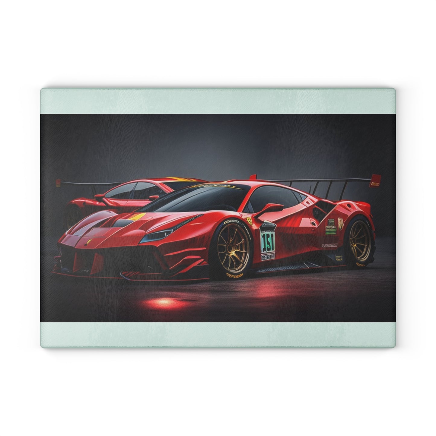 Glass Cutting Board Ferrari Red 2