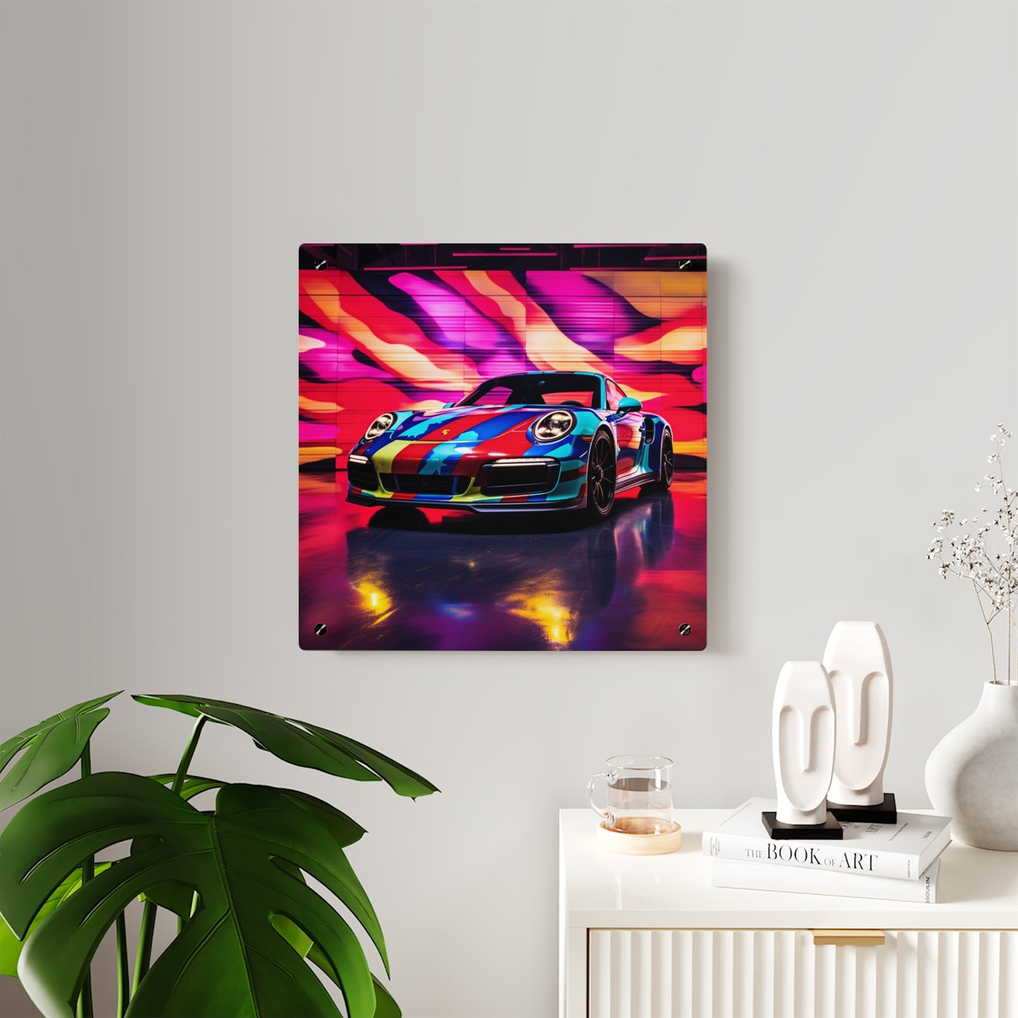 Acrylic Wall Art Panels Macro American Flag Porsche 1