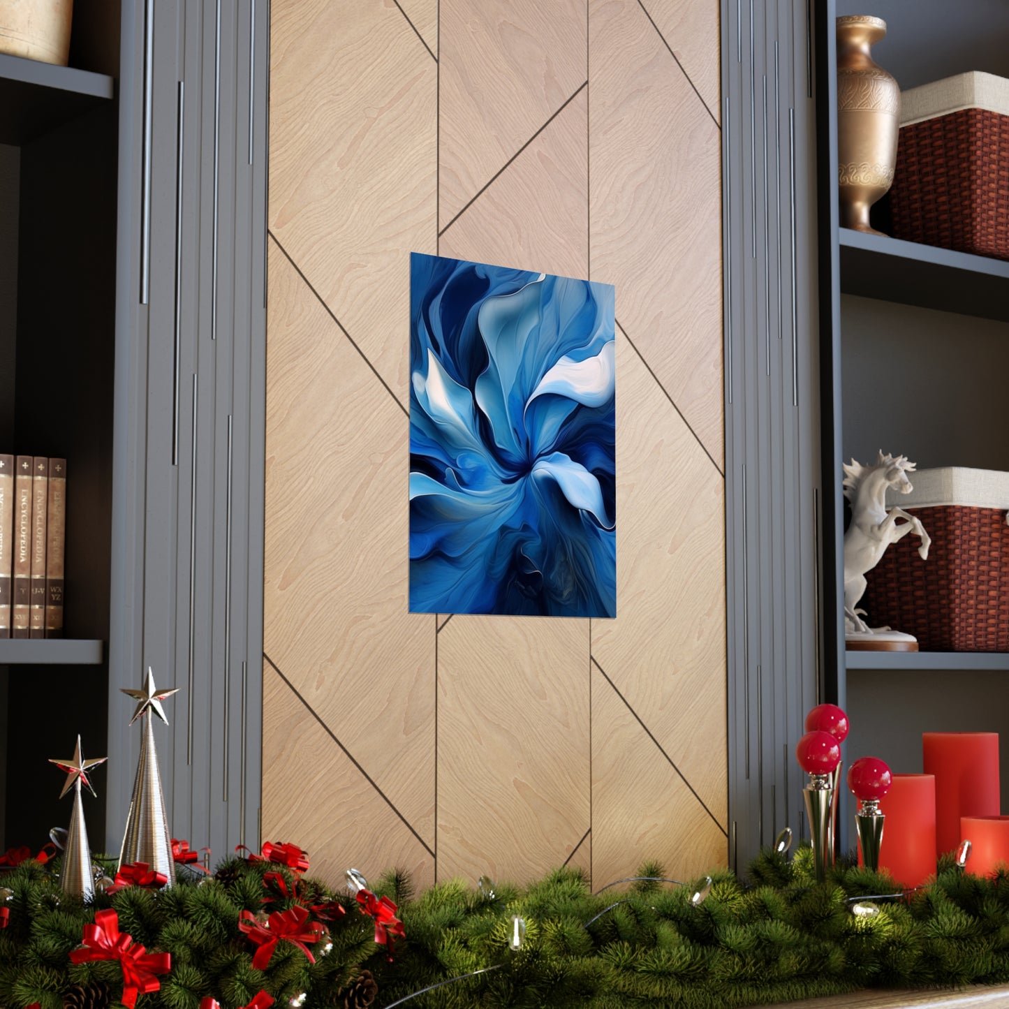 Premium Matte Vertical Posters Abstract Blue Tulip 4