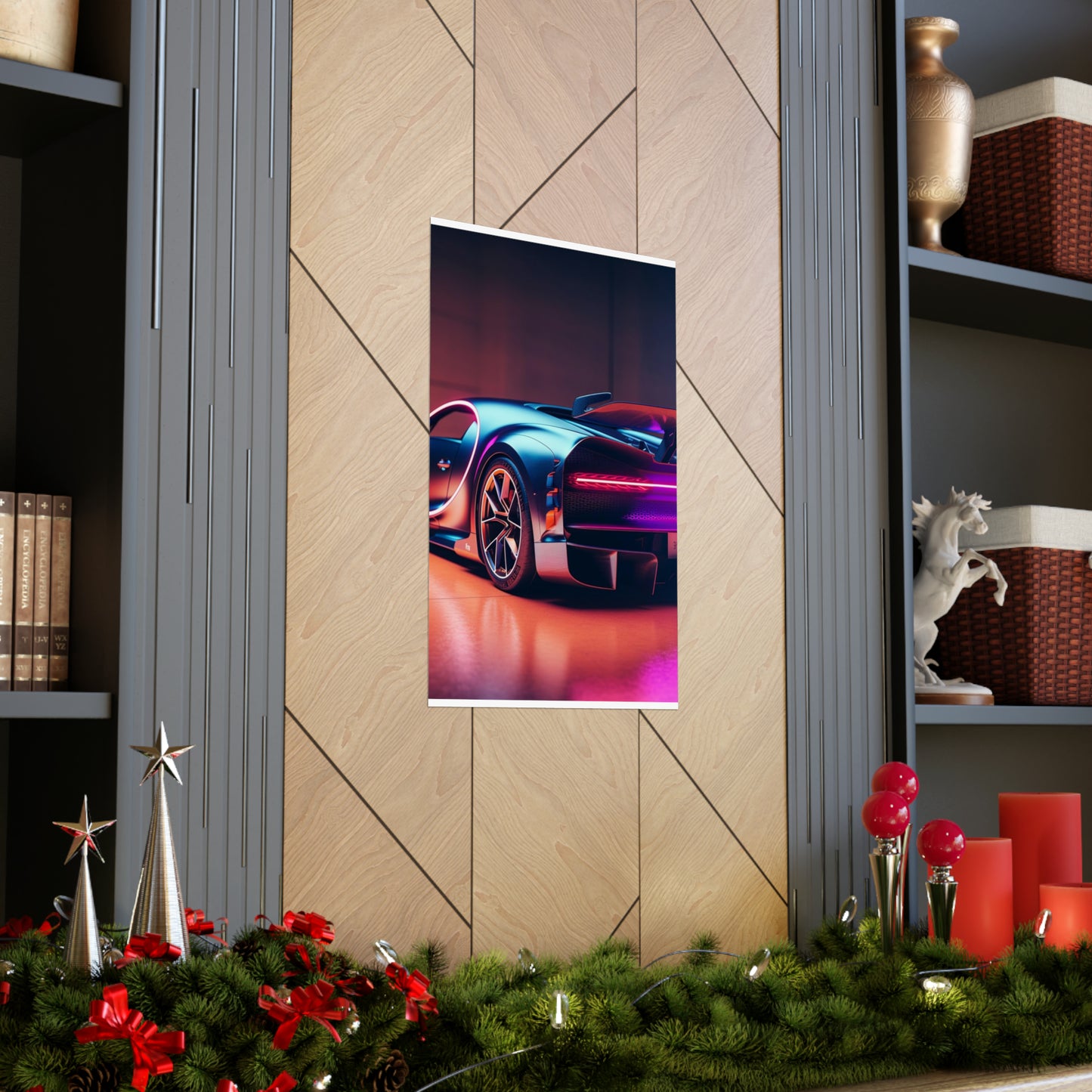 Premium Matte Vertical Posters Hyper Bugatti Neon Chiron 2