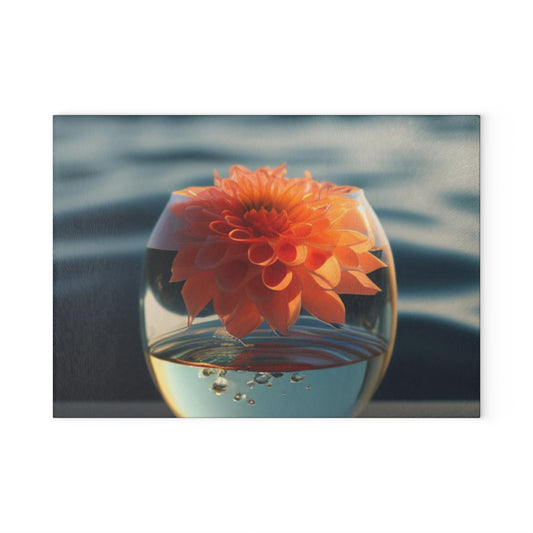 Glass Cutting Board Dahlia Orange 2