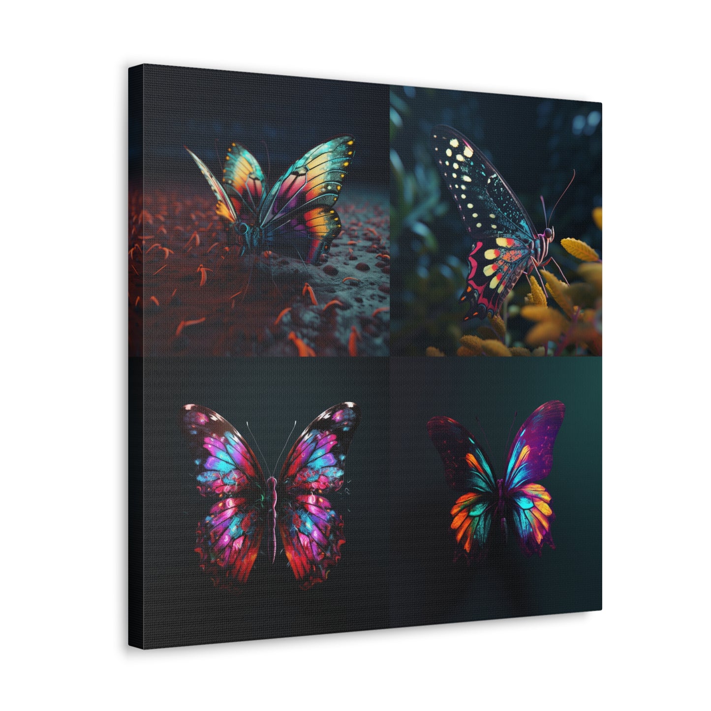 Canvas Gallery Wraps Hyper Colorful Butterfly Macro 5