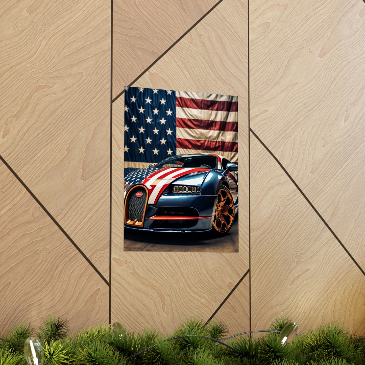 Premium Matte Vertical Posters Bugatti Flag American 4