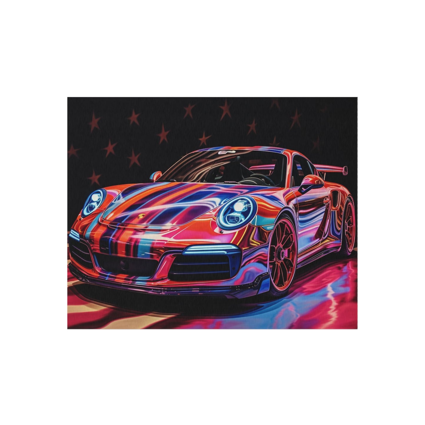 Outdoor Rug  American Flag Colored Porsche 3