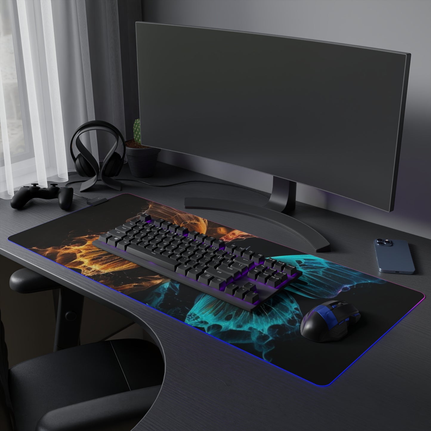 LED Gaming Mouse Pad Neon Glo Butterfly 4