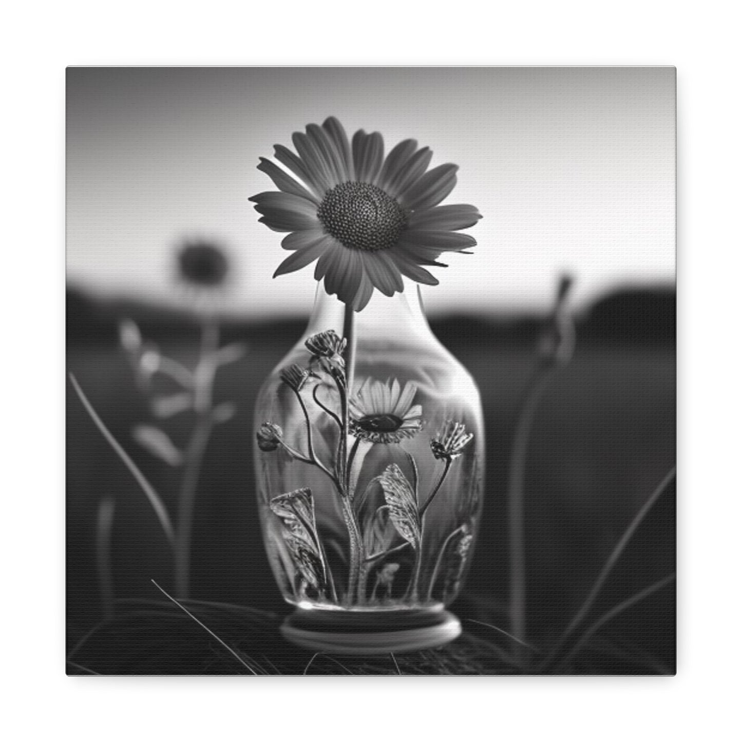Canvas Gallery Wraps Yellw Sunflower in a vase 2