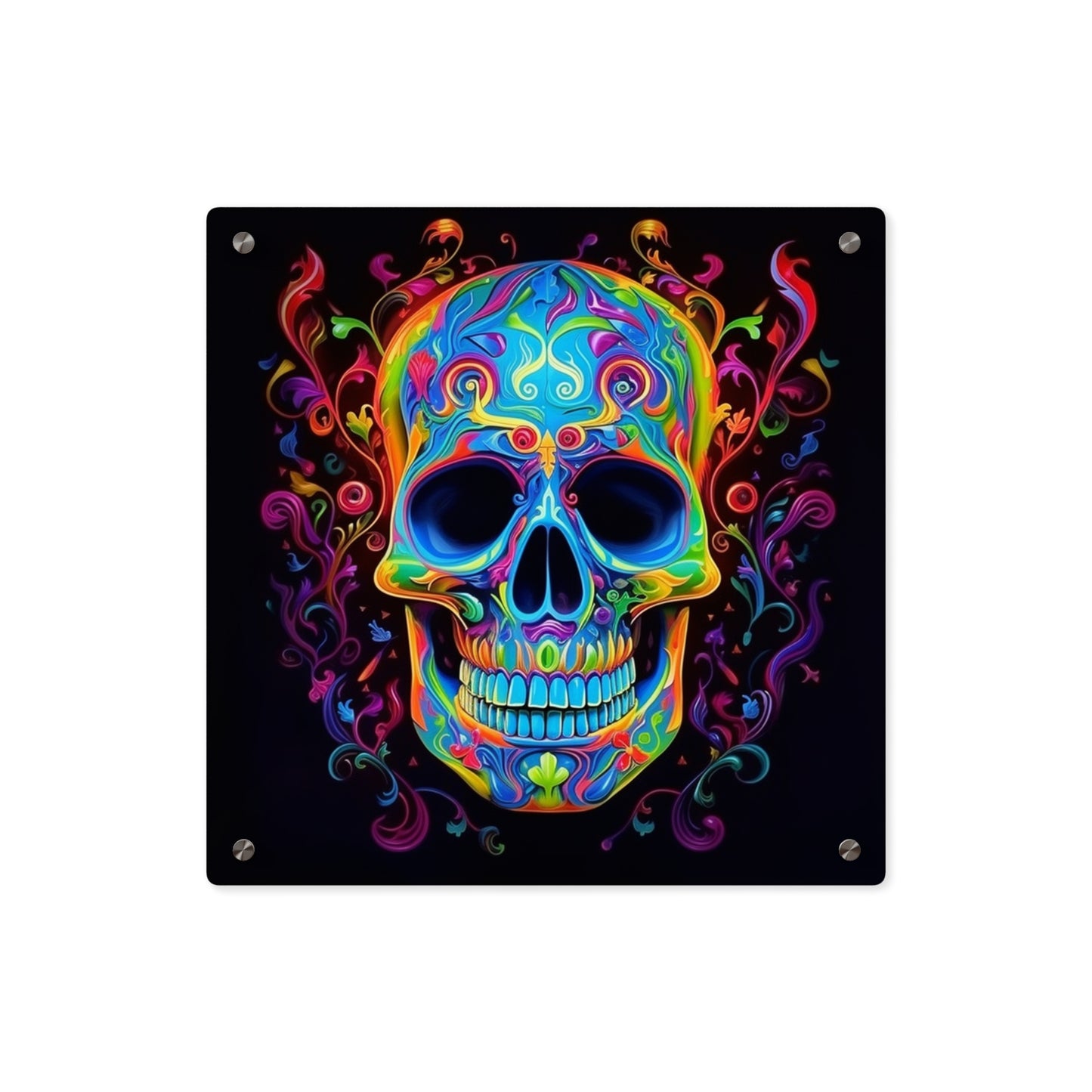 Acrylic Wall Art Panels Macro Skull Color 4