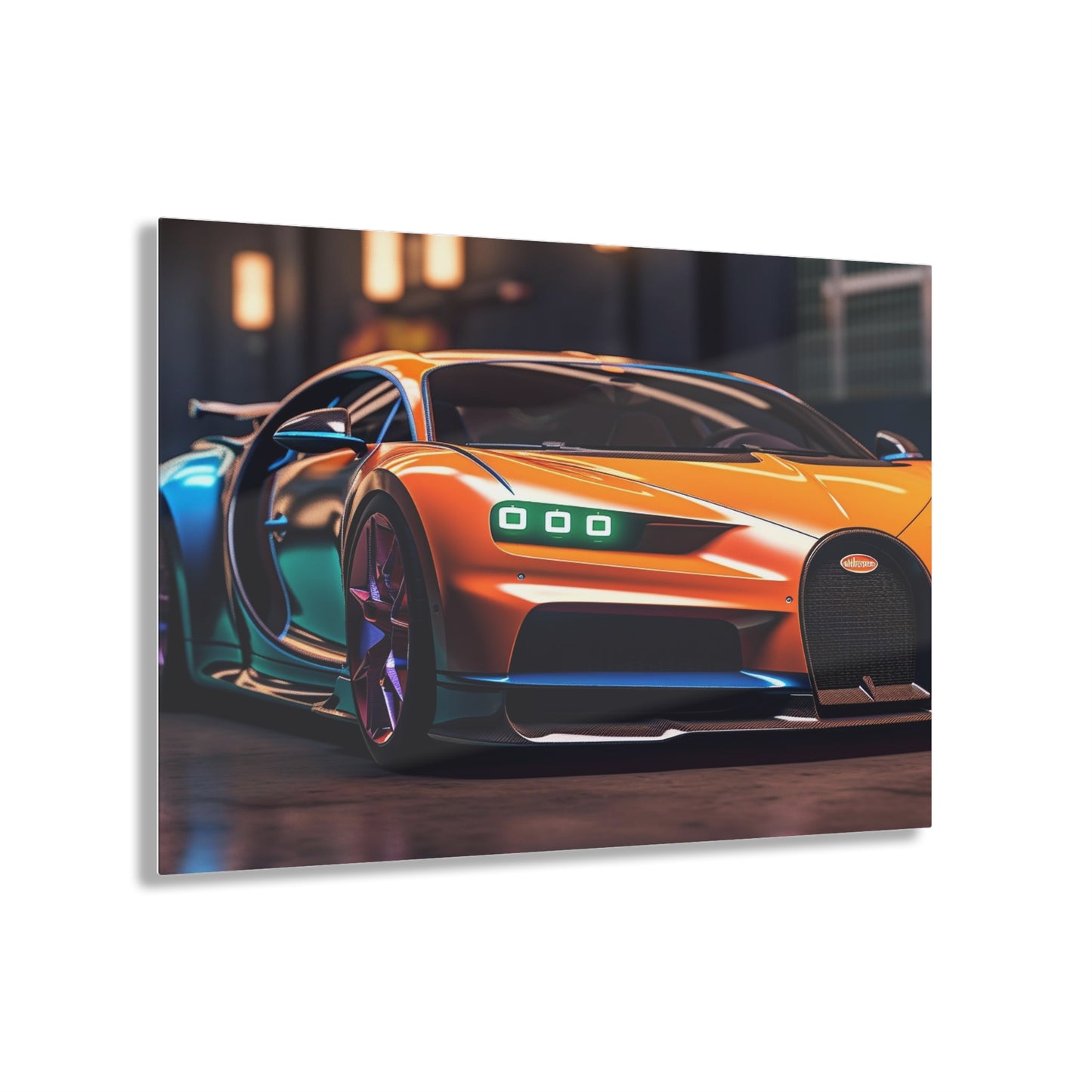 Acrylic Prints Hyper Bugatti Neon Chiron 1