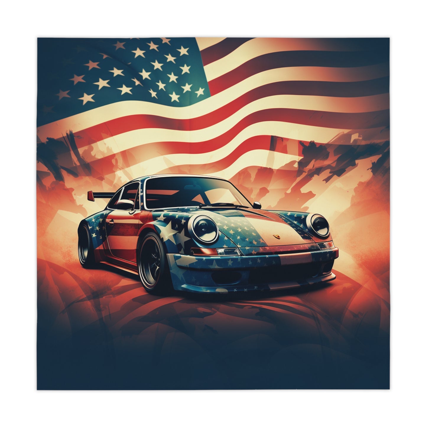 Tablecloth Abstract American Flag Background Porsche 4