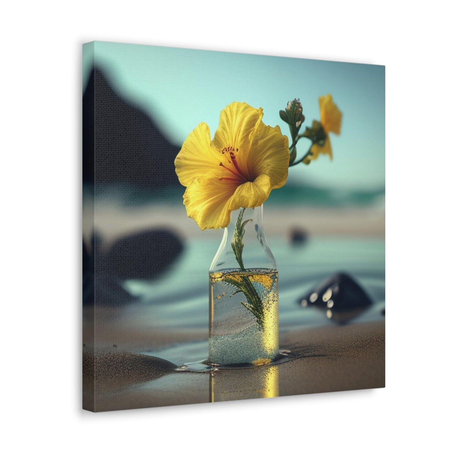 Canvas Gallery Wraps Yellow Hibiscus glass 3