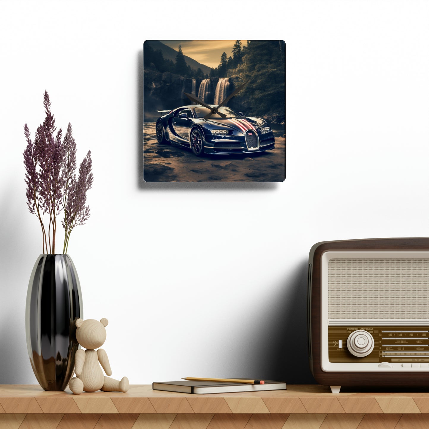 Acrylic Wall Clock Bugatti Waterfall 2
