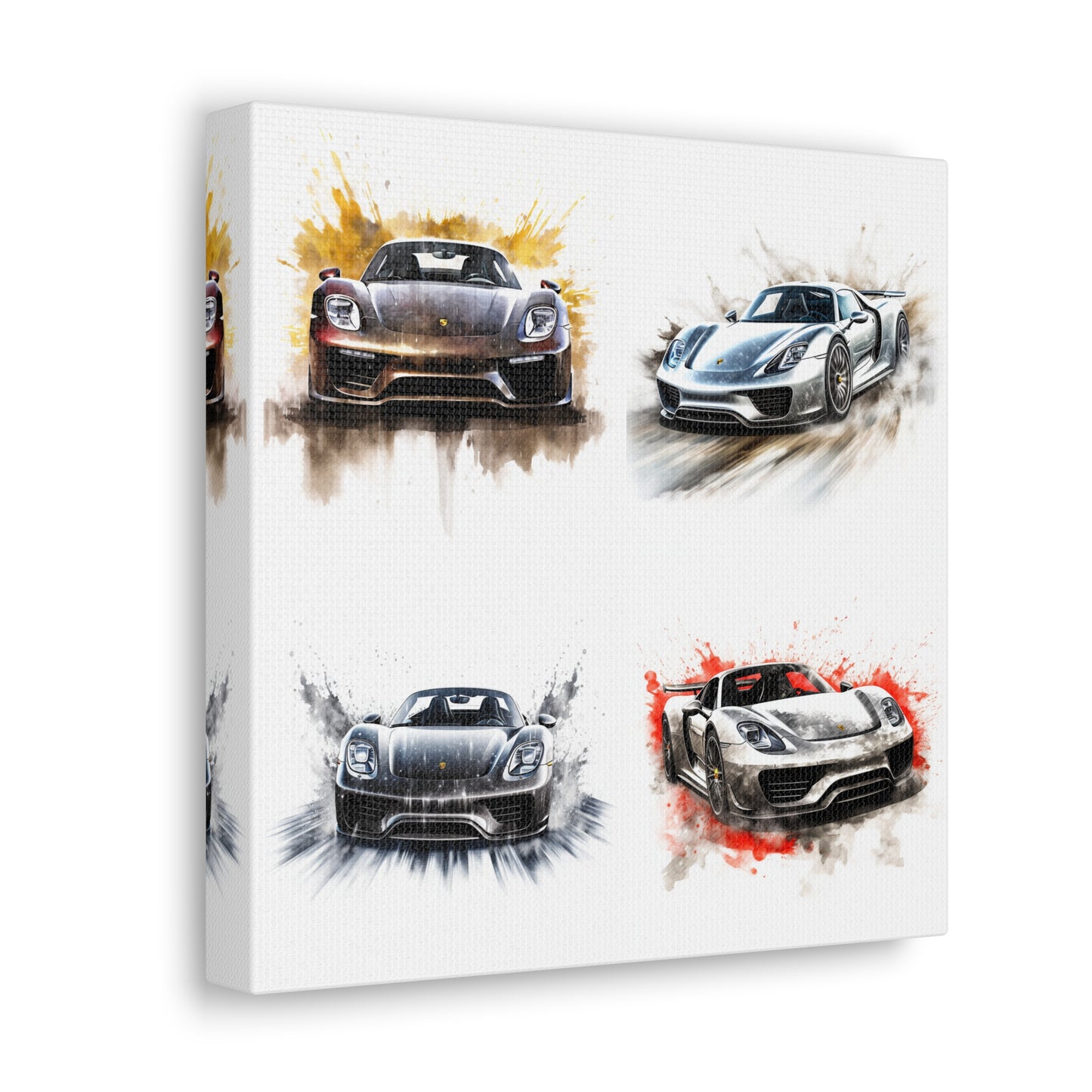Canvas Gallery Wraps 918 Spyder white background driving fast with water splashing 5