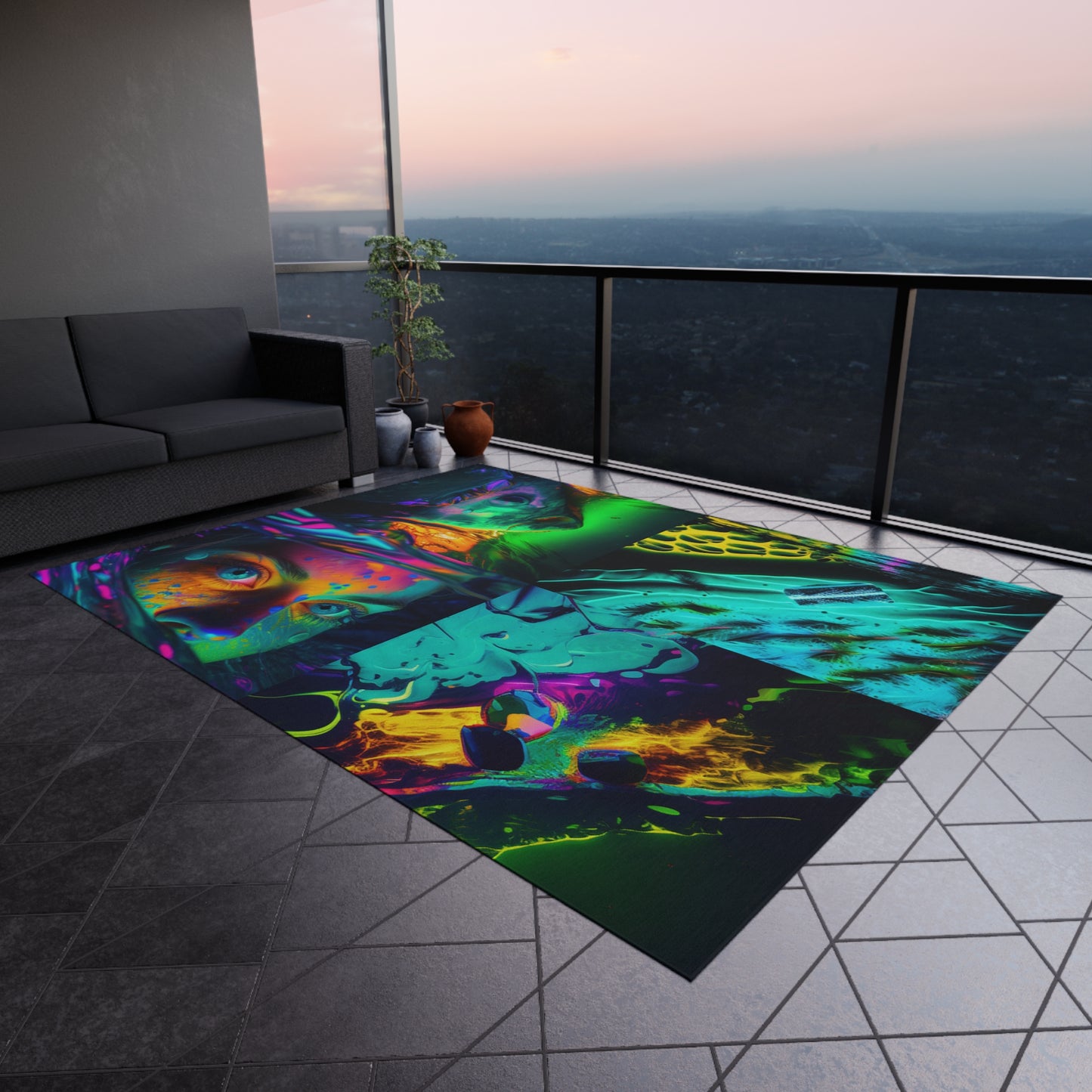 Outdoor Rug  Florescent Glow 5