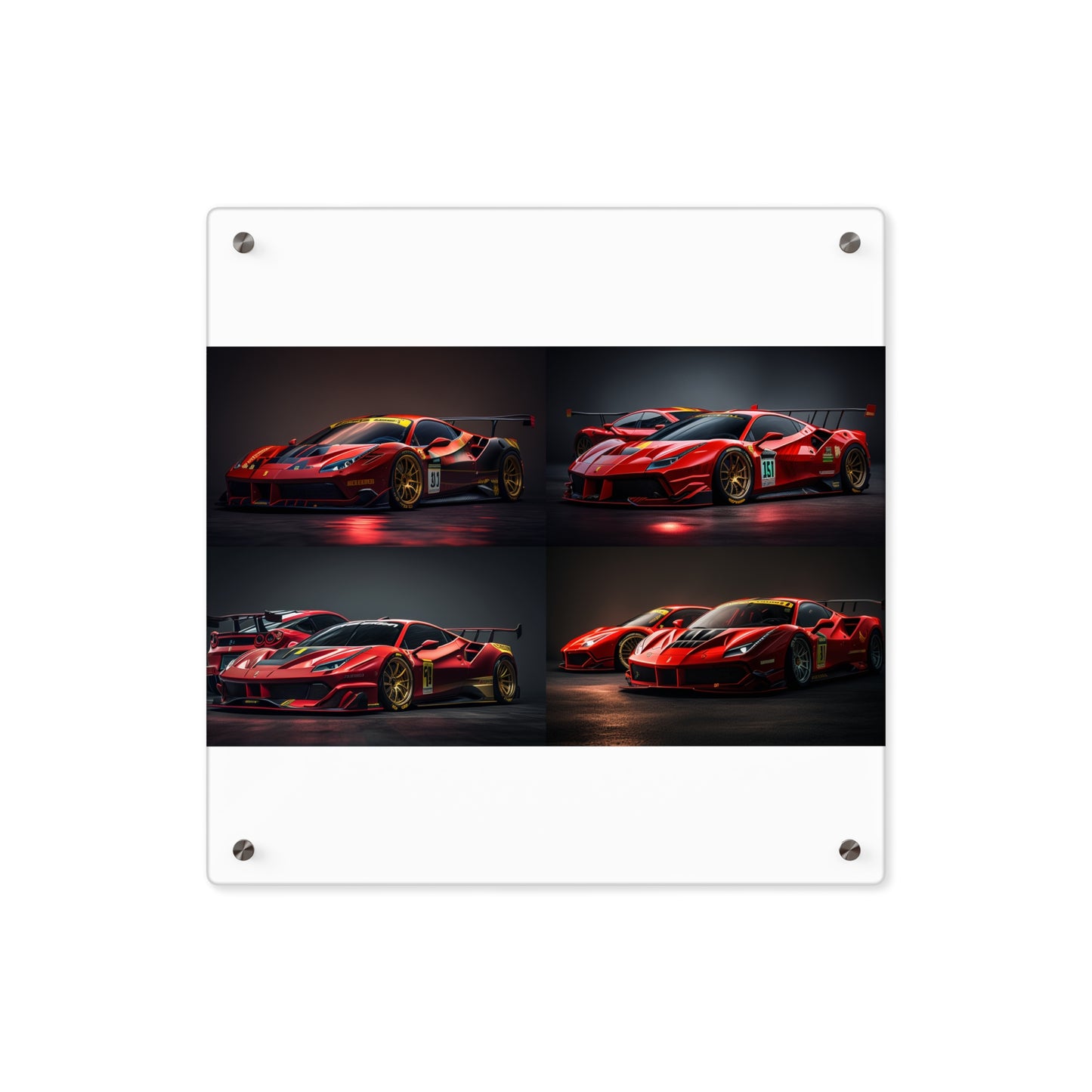 Acrylic Wall Art Panels Ferrari Red 5