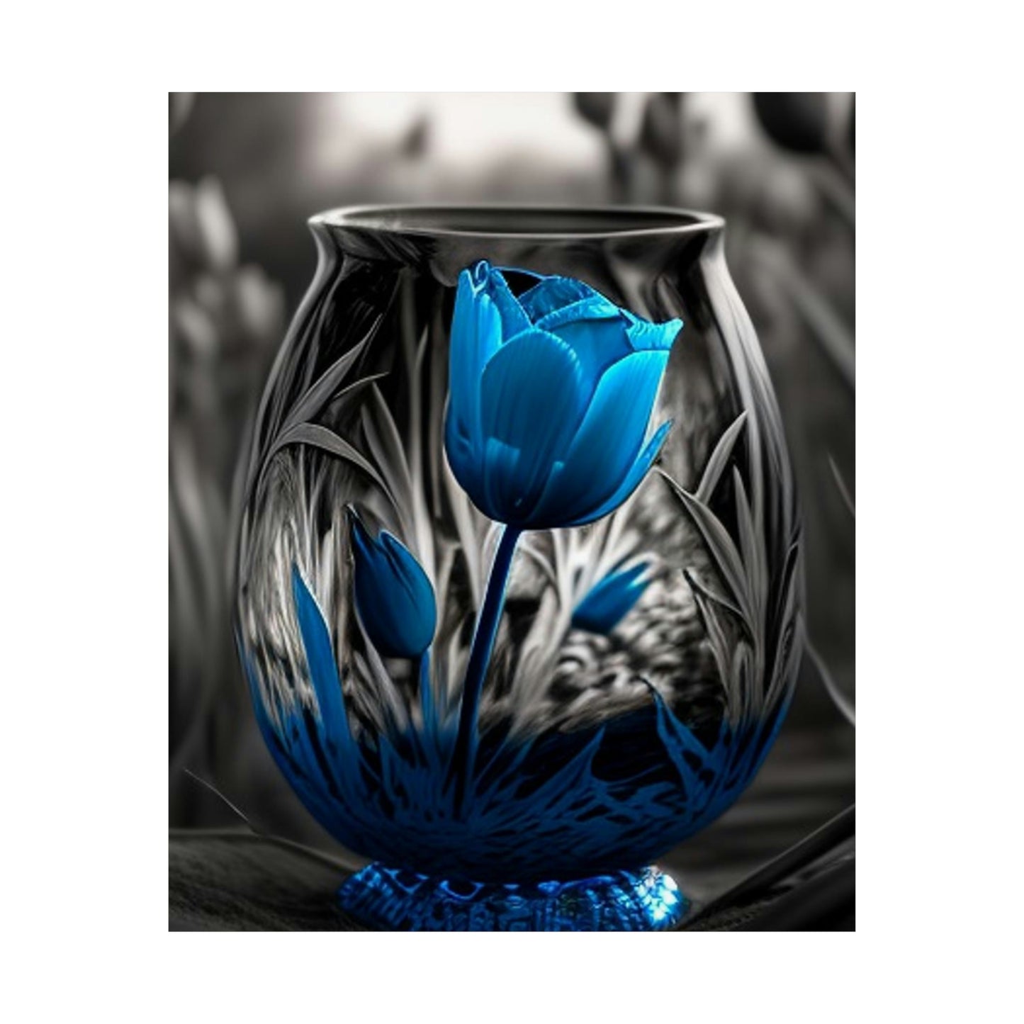 Premium Matte Vertical Posters Tulip Blue 3