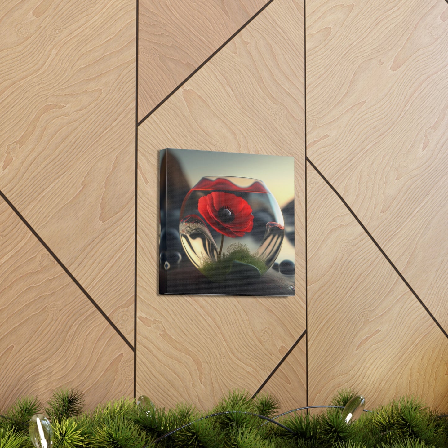 Canvas Gallery Wraps Red Anemone in a Vase 3