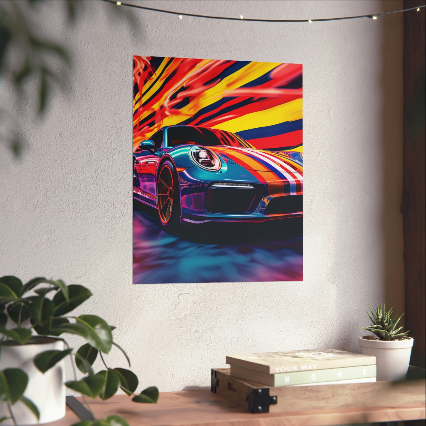 Premium Matte Vertical Posters Macro American Flag Porsche 2