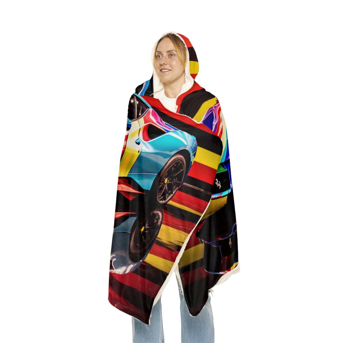 Snuggle Hooded Blanket Hyper Colorfull Ferrari 2