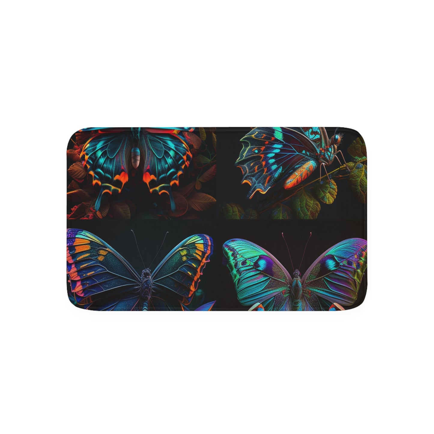 Memory Foam Bath Mat Hue Neon Butterfly 5