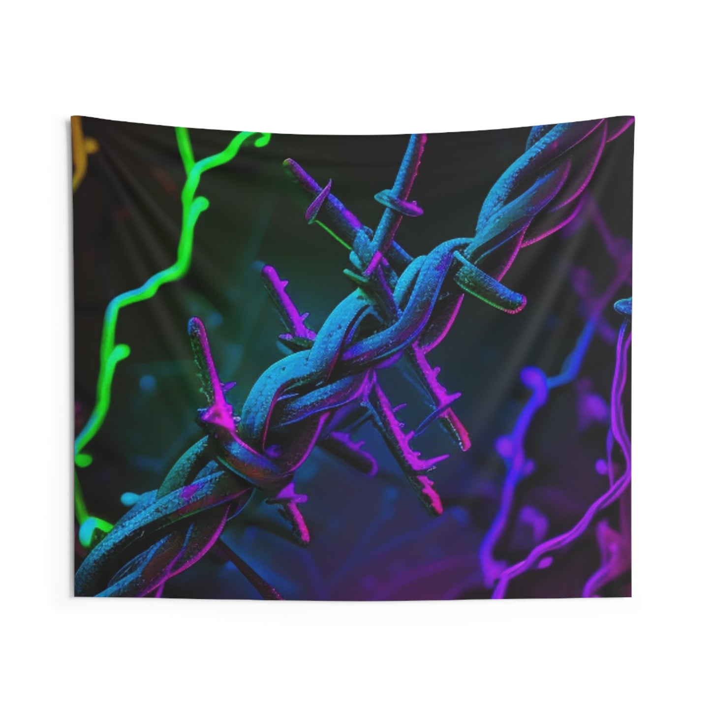 Indoor Wall Tapestries Macro Neon Barbs 4