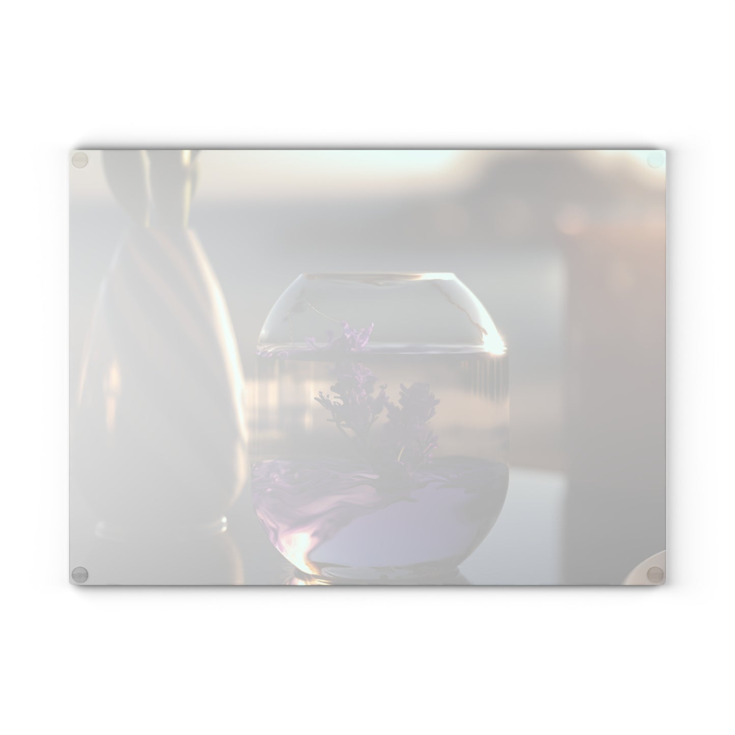 Glass Cutting Board Lavender in a vase 1