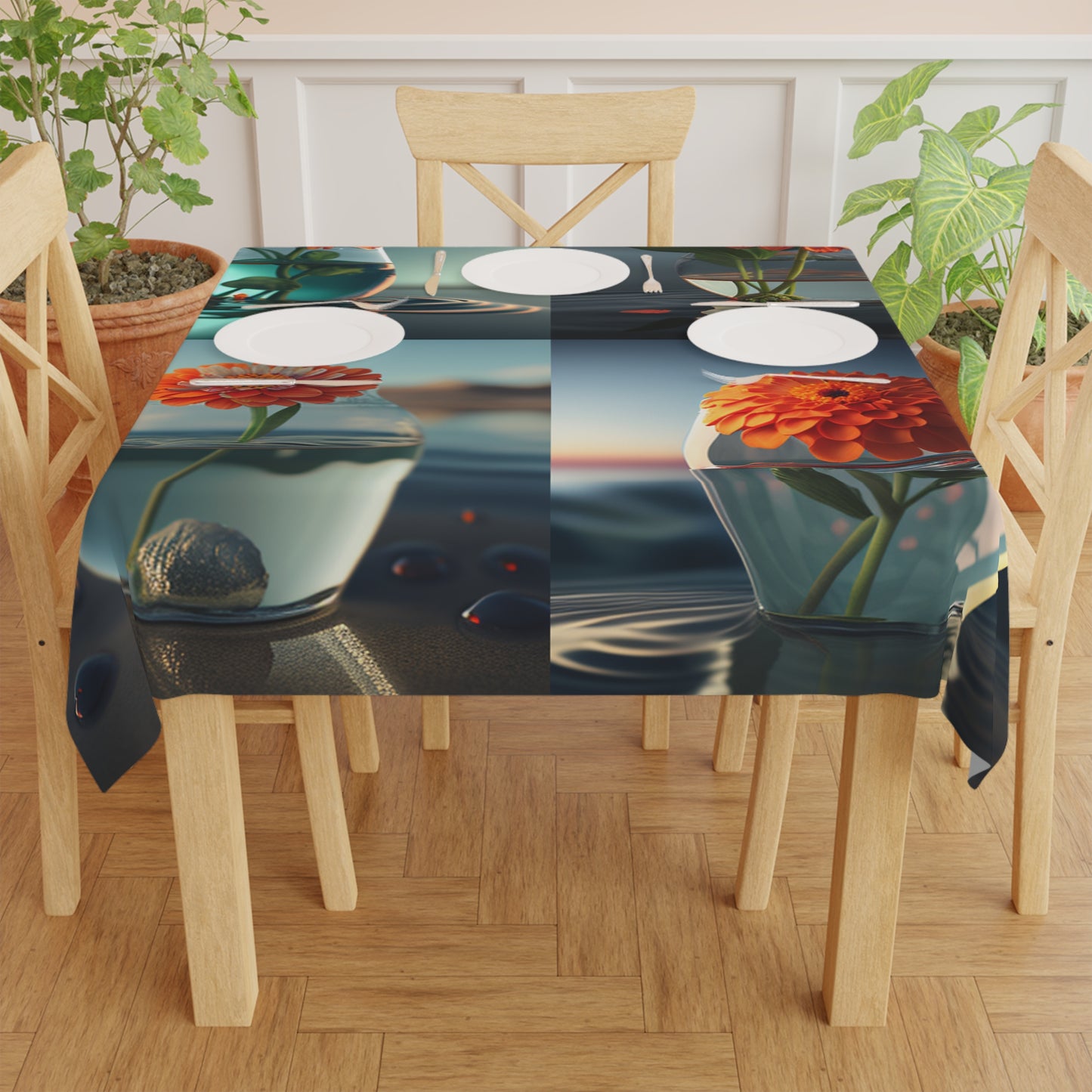 Tablecloth Orange Zinnia 5