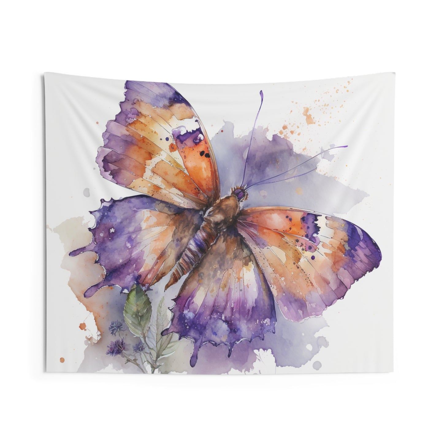 Indoor Wall Tapestries MerlinRose Watercolor Butterfly 1